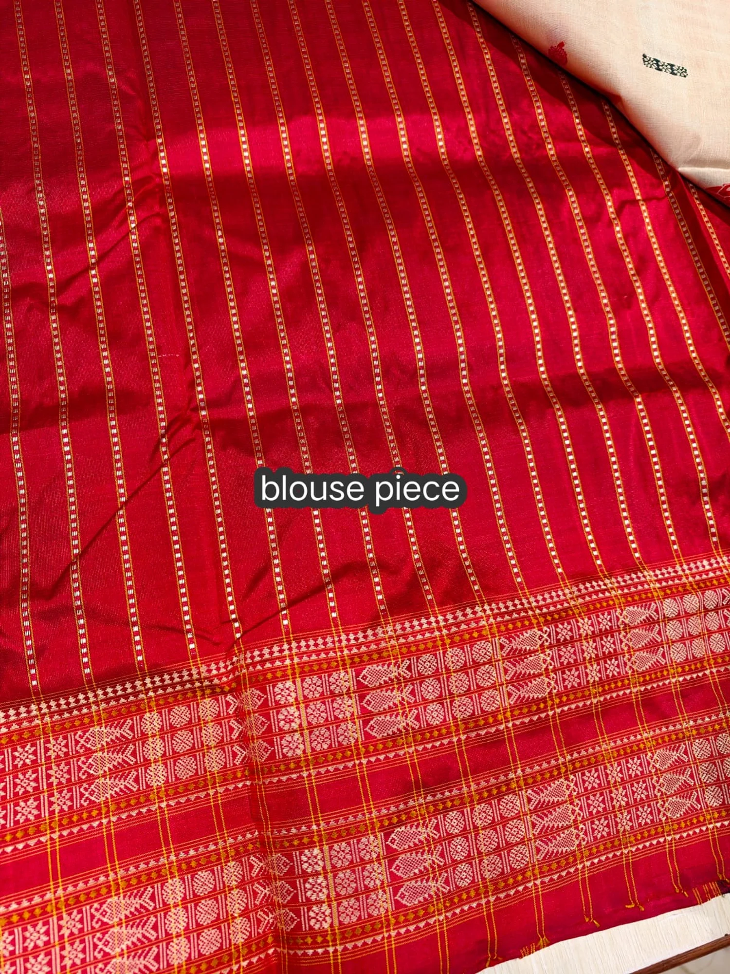 Sambalpuri Phoda Kumbha Tussar Silk Exclusive Saree with Blouse Piece view 3
