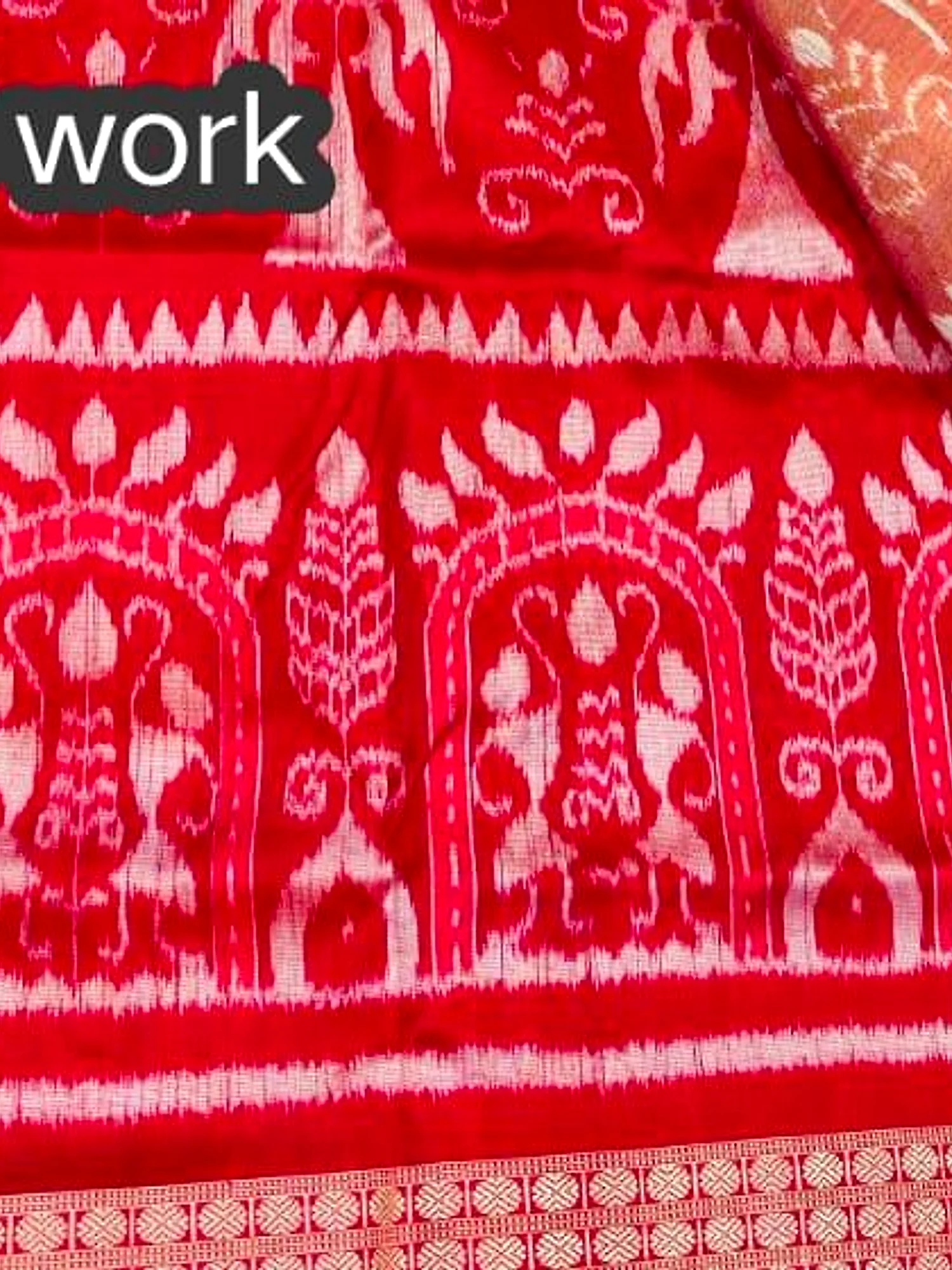 Sambalpuri Handloom Pure Silk Saree with Blouse Piece view 6