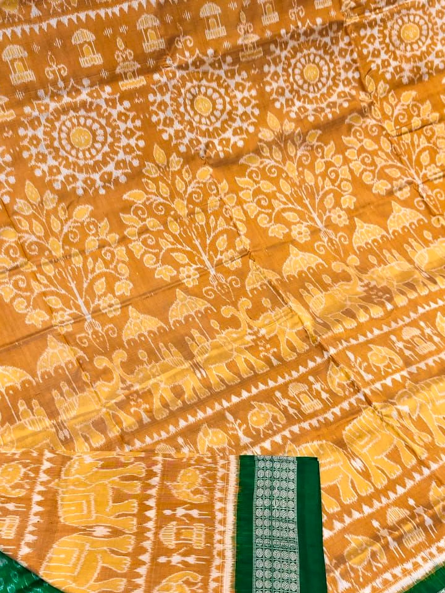 Sambalpuri Handloom Pure Silk Saree with Blouse Piece view 4