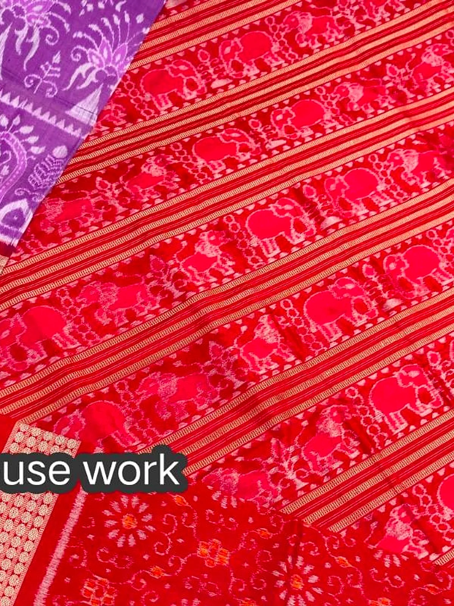 Sambalpuri Handloom Pure Silk Saree with Blouse Piece view 3