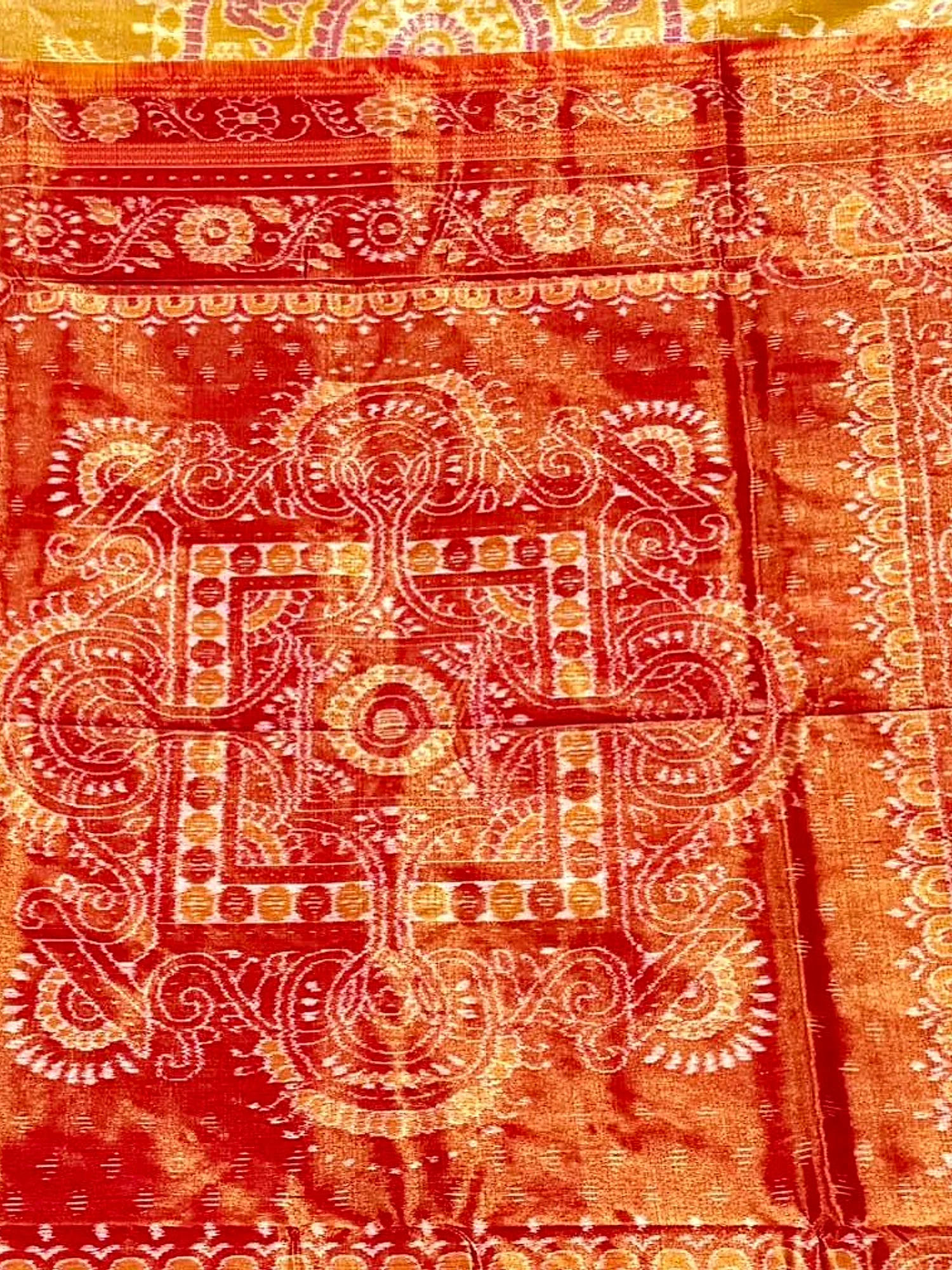 Sambalpuri Handloom Full Tissue Silver Silk Saree with Blouse Piece view 4