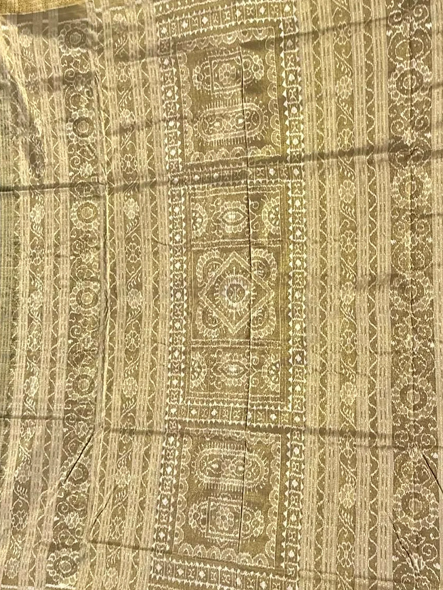 Sambalpuri Handloom Full Tissue Silver Silk Saree with Blouse Piece view 3