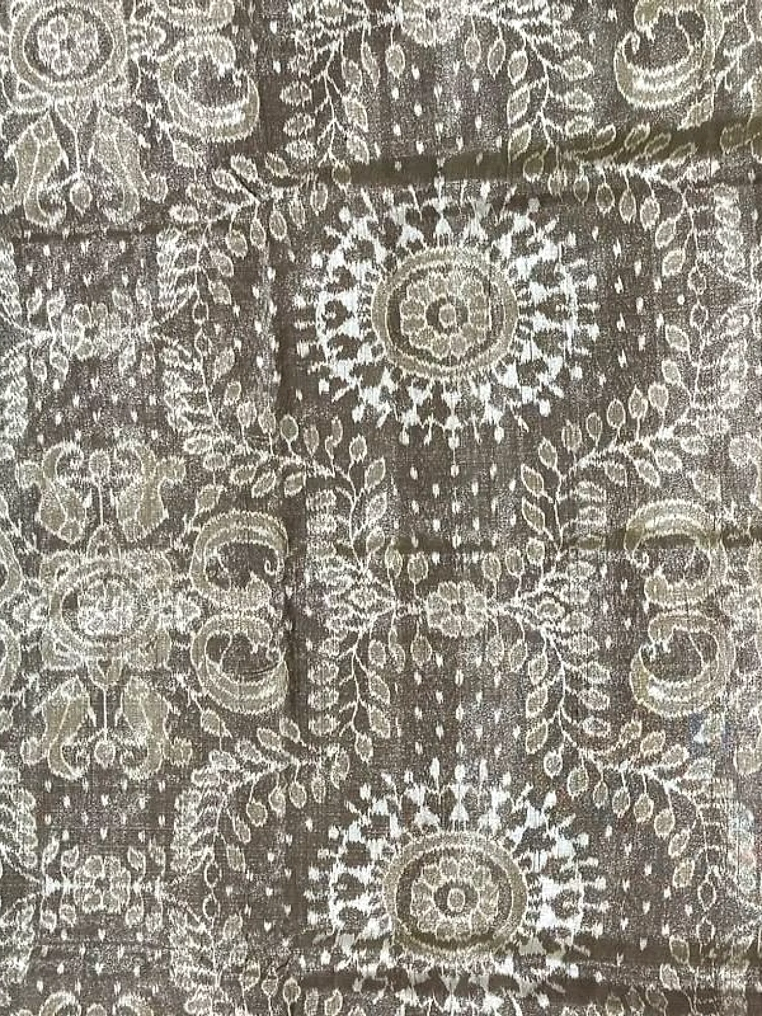 Sambalpuri Handloom Full Tissue Silver Silk Saree with Blouse Piece view 4